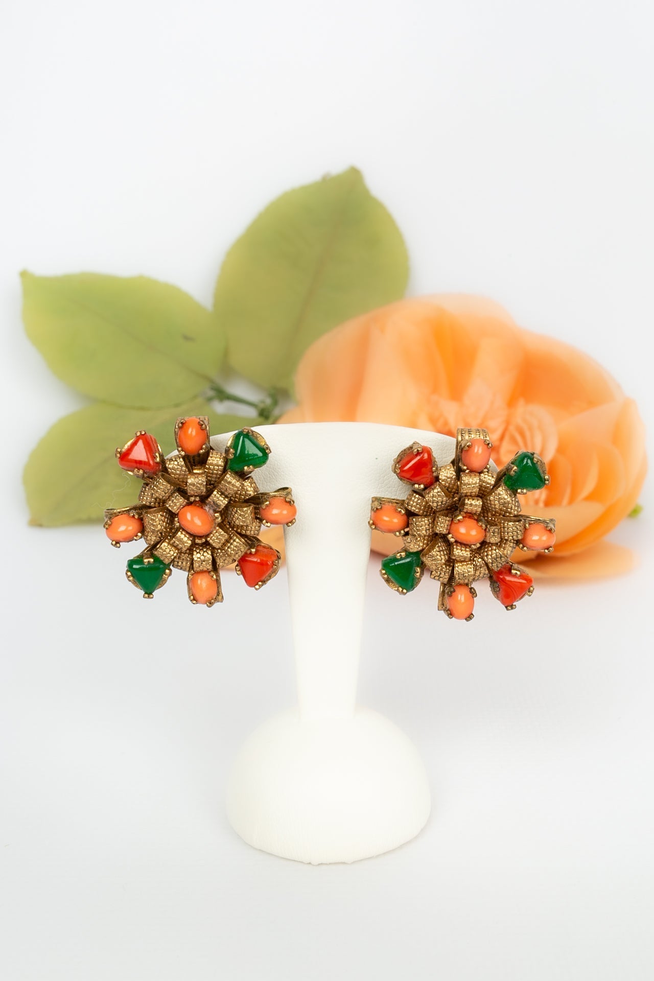 Boucles d'oreilles ÃƒÆ’Ã‚Â  cabochons colorÃƒÆ’Ã‚Â©s