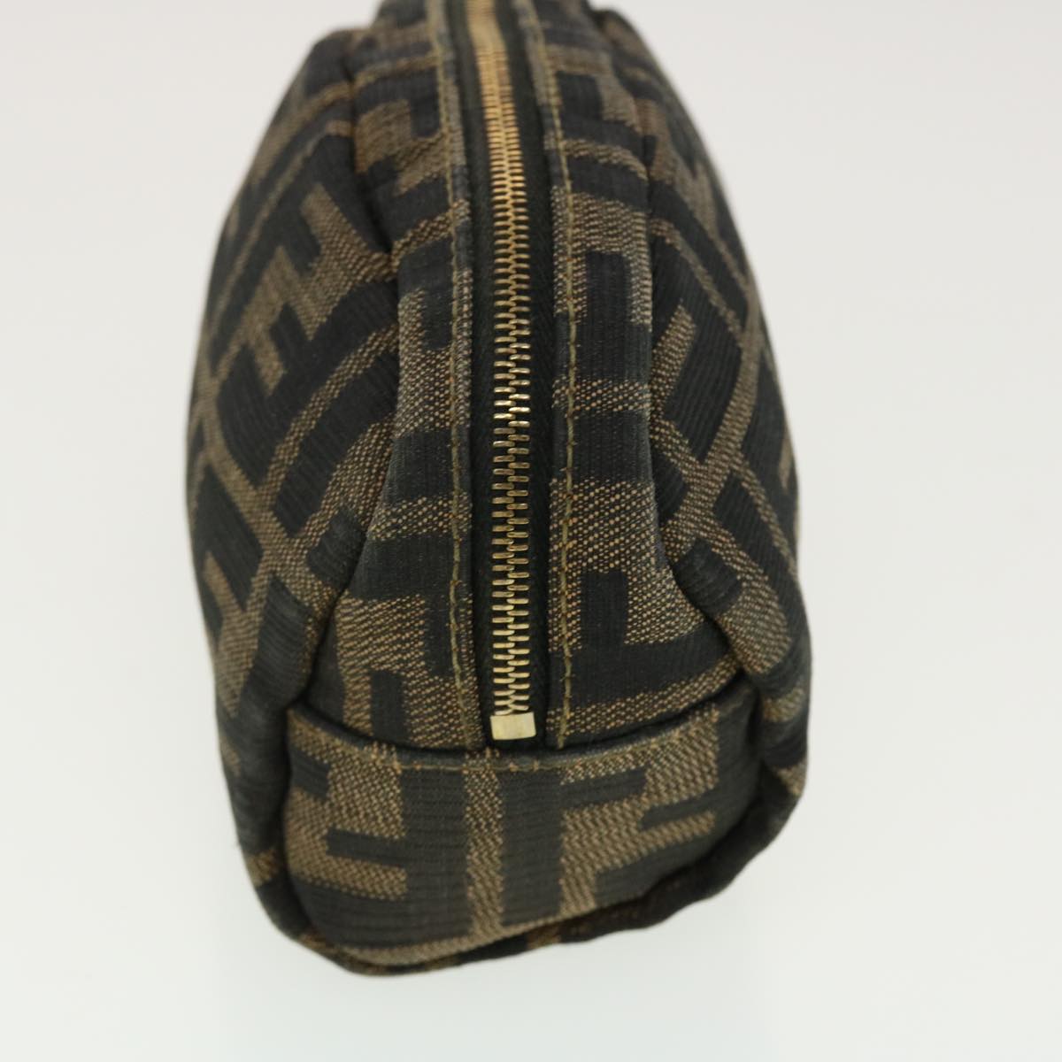 FENDI Zucca Canvas Pouch Black Brown 40210