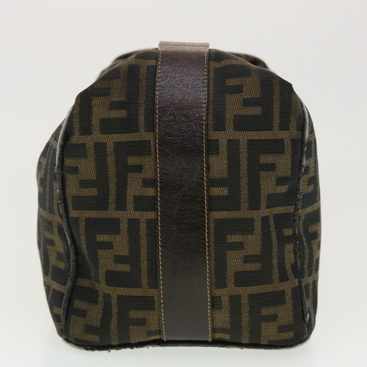 FENDI Vanity Zucca Canvas Cosmetic Pouch Black Brown 40323