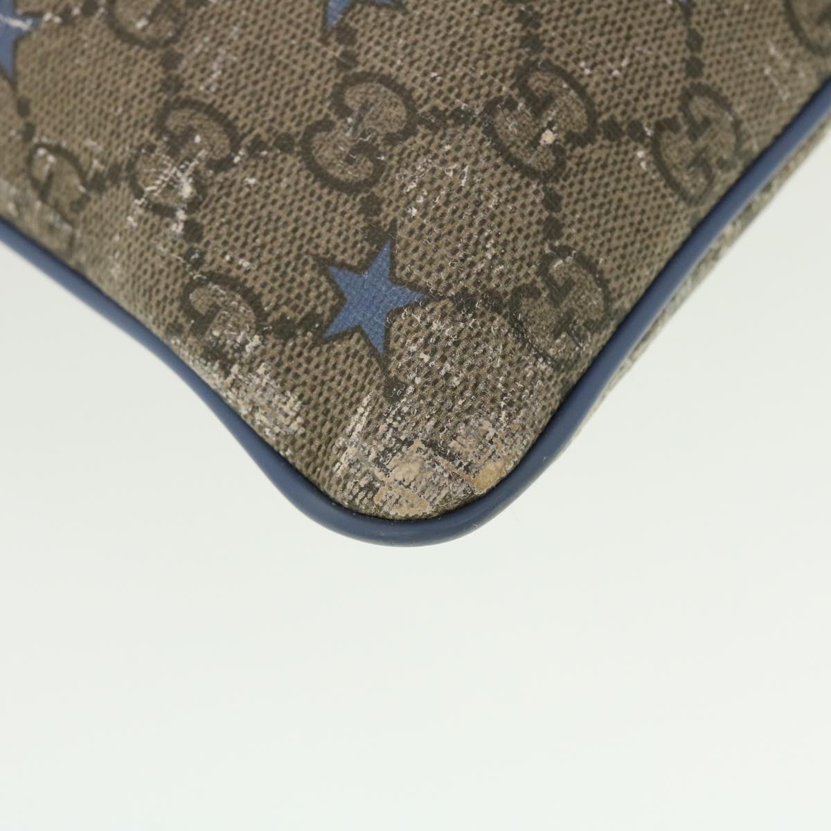 GUCCI GG Implementation Shoulder Bag PVC Leather Beige Blue 295257 40344