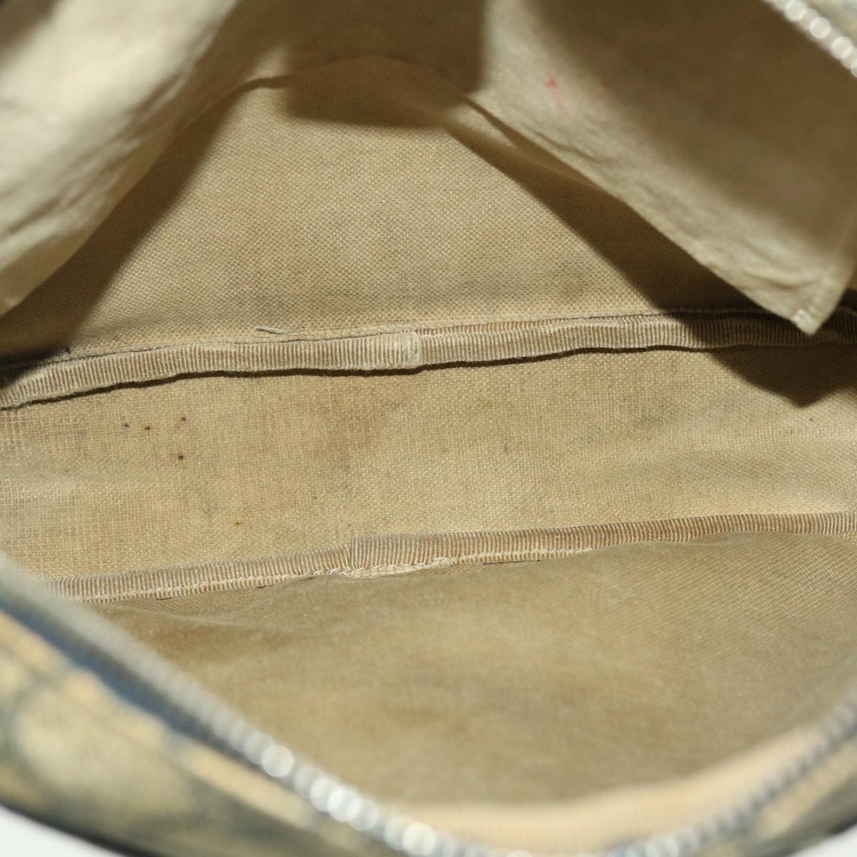 GUCCI GG Canvas Shoulder Bag PVC Leather Navy Beige 201448 40369
