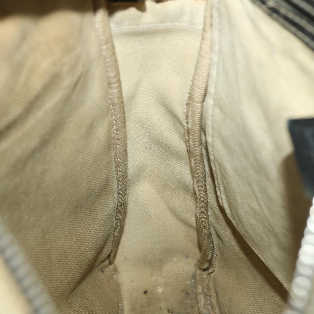 GUCCI GG Canvas Shoulder Bag PVC Leather Navy Beige 201448 40369