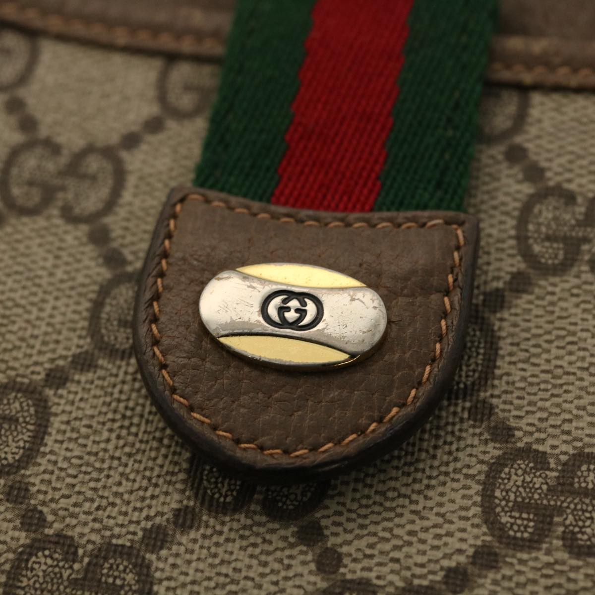 GUCCI GG Canvas Shoulder Bag PVC Leather Beige 904.02.026 40371