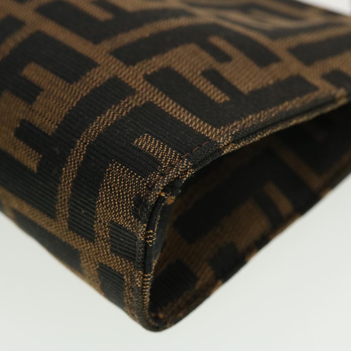 FENDI Zucca Canvas Pouch Black Brown 40374