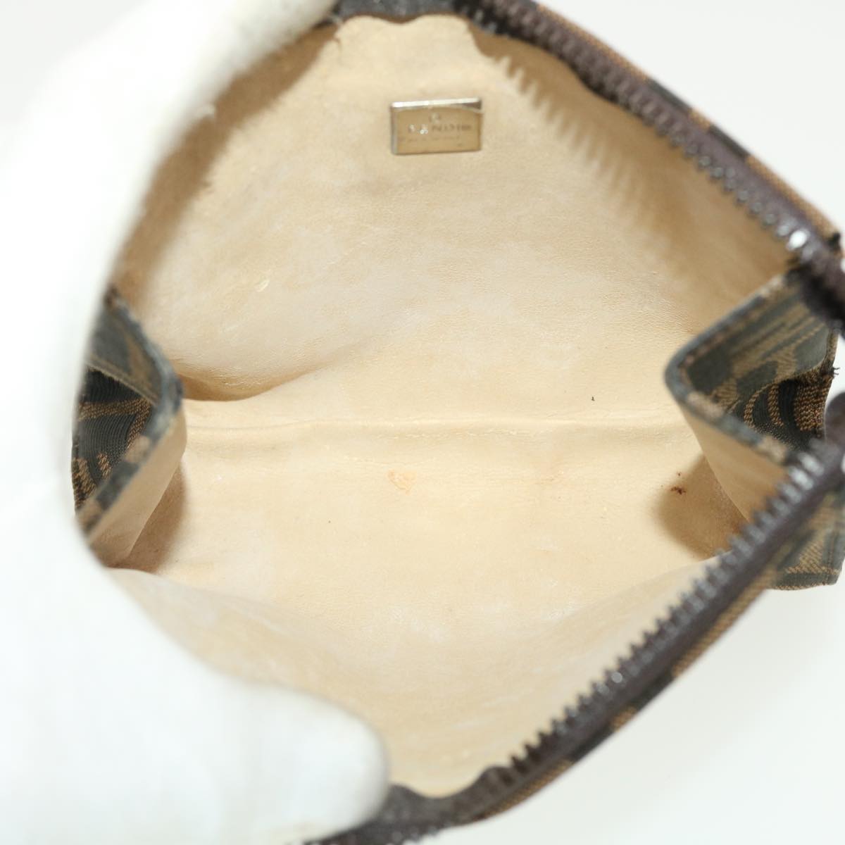 FENDI Zucca Canvas Pouch Black Brown 40374