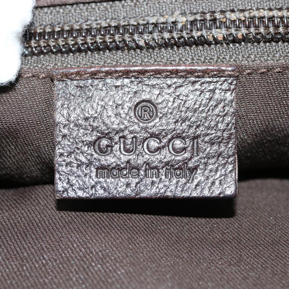 GUCCI GG Canvas Shoulder Bag Beige Dark Brown 122793 40529