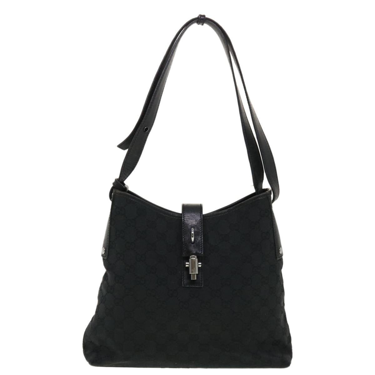 GUCCI GG Canvas Jackie Shoulder Bag Black 110291 40755