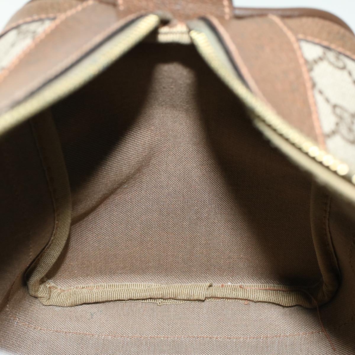 GUCCI GG Canvas Hand Bag PVC Leather Beige 41256
