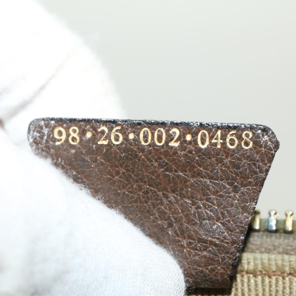 GUCCI GG Canvas Hand Bag PVC Leather Beige 41256