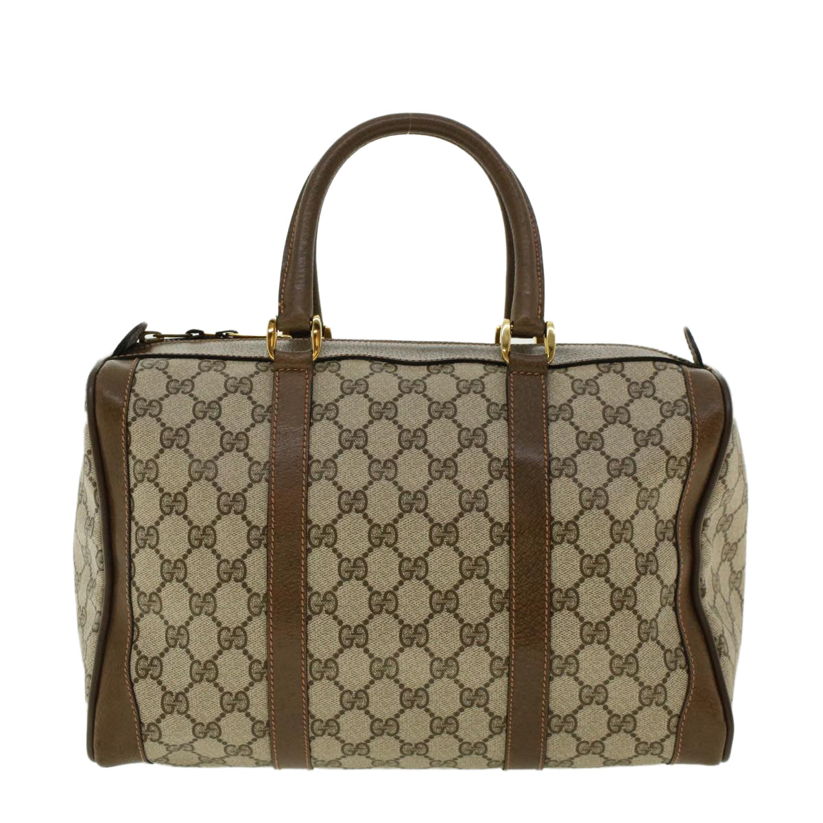 GUCCI GG Canvas Hand Bag PVC Leather Beige 41256