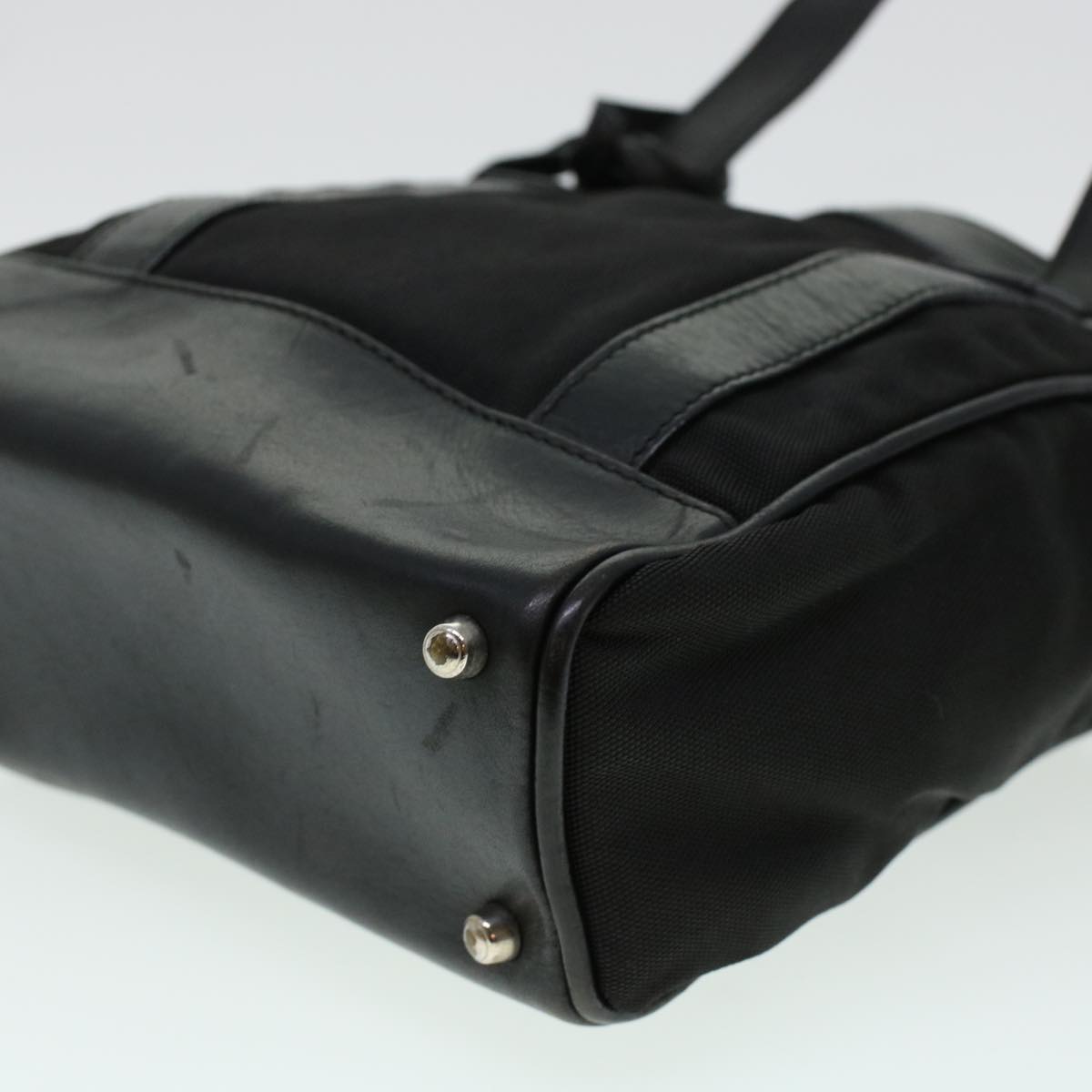 GUCCI Hand Bag Nylon Leather Black 000.2854.0500.5 41267