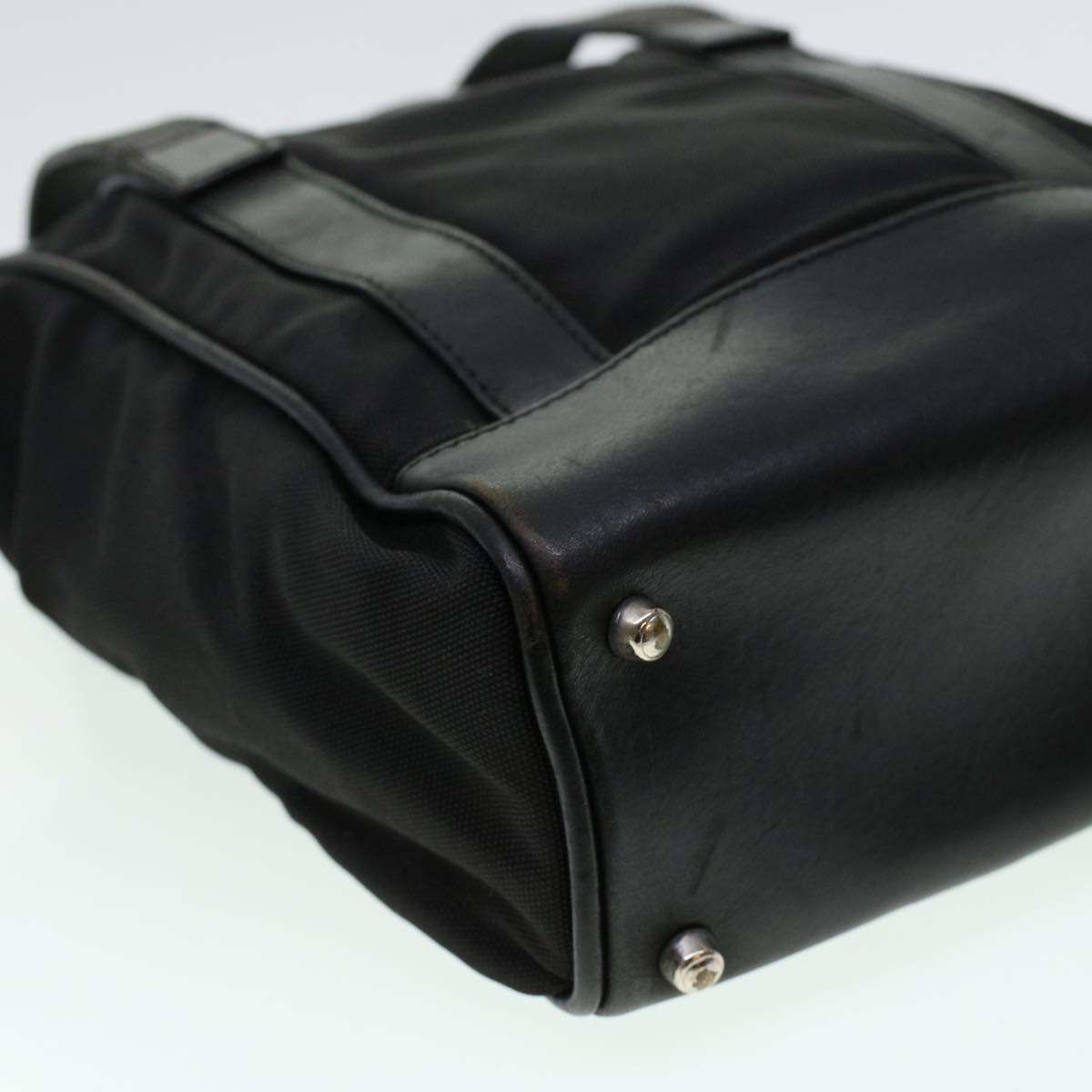 GUCCI Hand Bag Nylon Leather Black 000.2854.0500.5 41267
