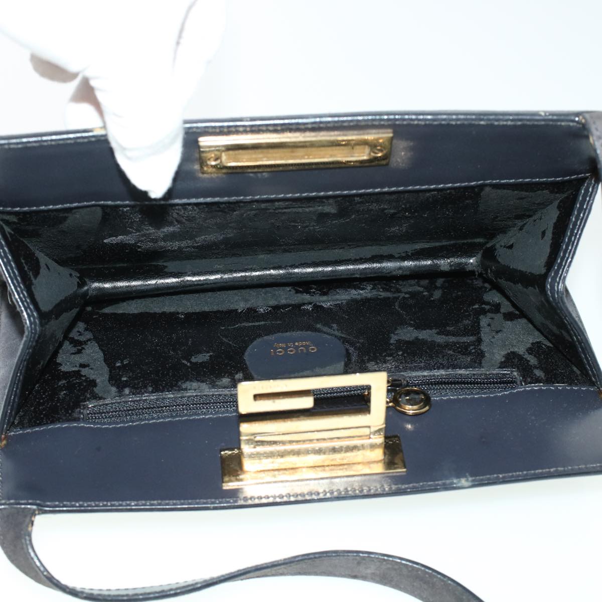 GUCCI Shoulder Bag Suede Gray 41317
