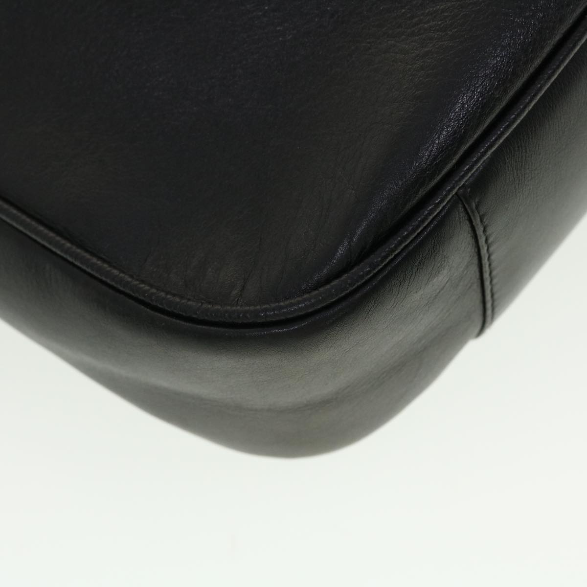 GUCCI Bamboo Hand Bag Leather 2way Black 1998 41333