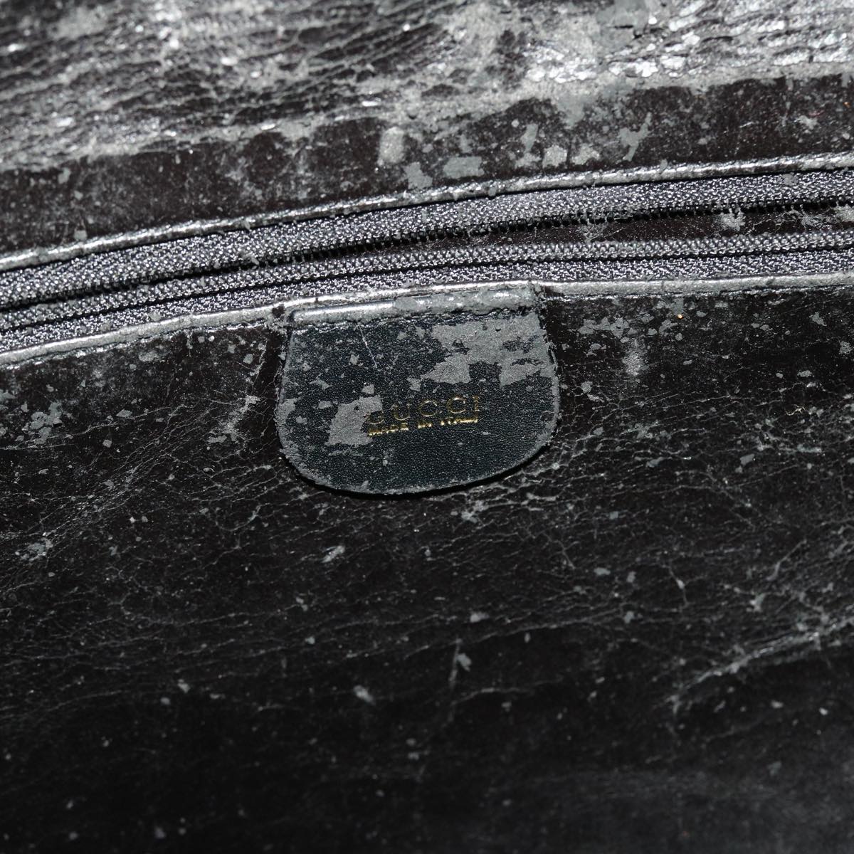 GUCCI Bamboo Hand Bag Leather 2way Black 1998 41333