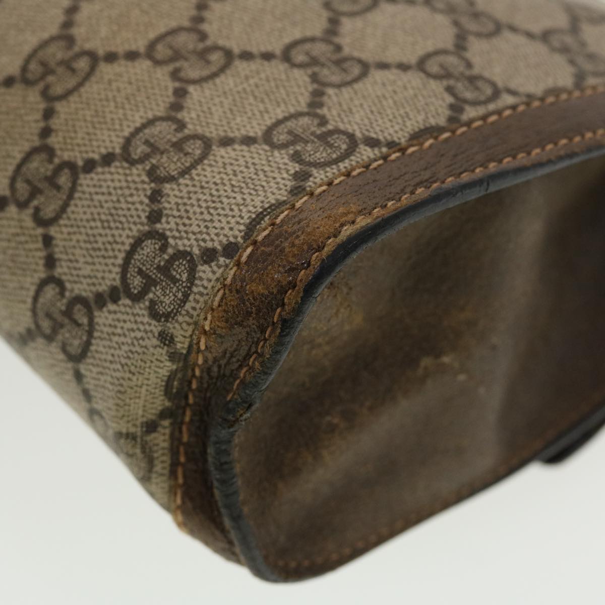 GUCCI GG Canvas Web Sherry Line Clutch Bag Beige Red 67.014.3087 41341