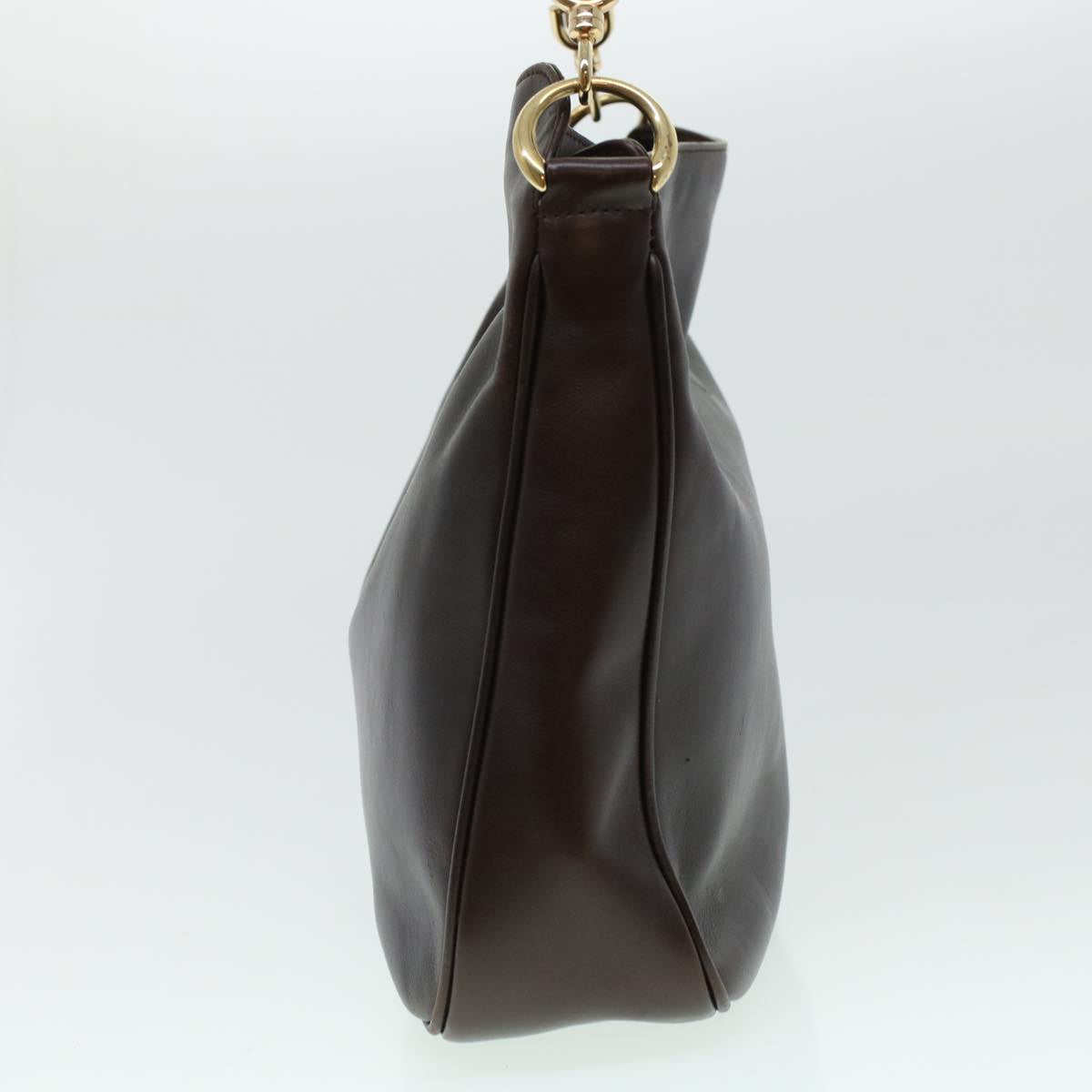 GUCCI Bamboo Hand Bag Leather Brown 0011638 41342
