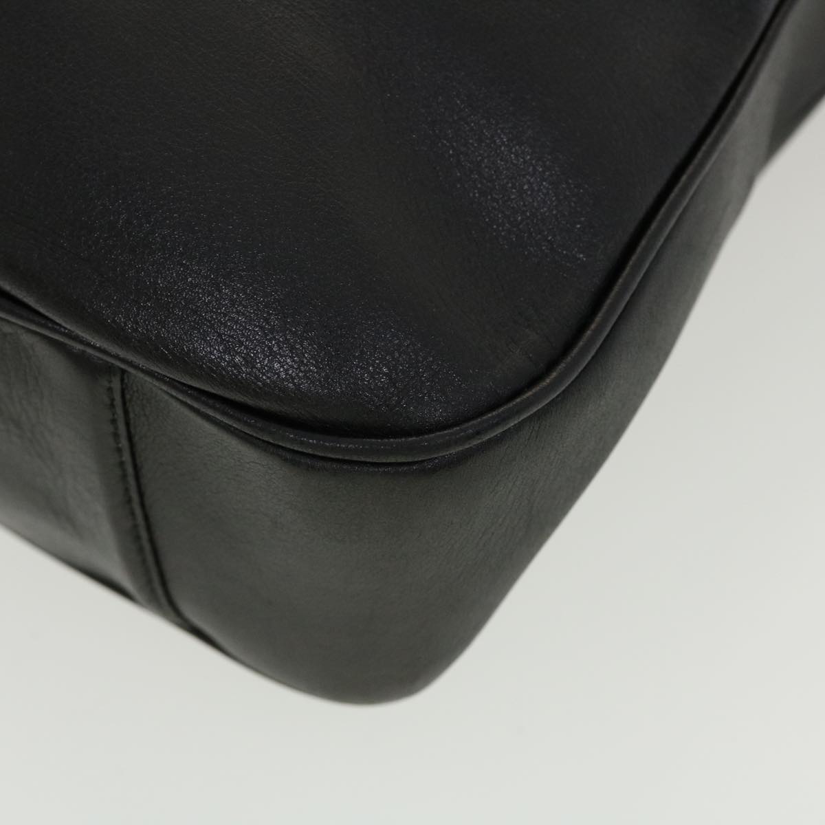 GUCCI Bamboo Hand Bag Leather 2way Black 0011577 41343