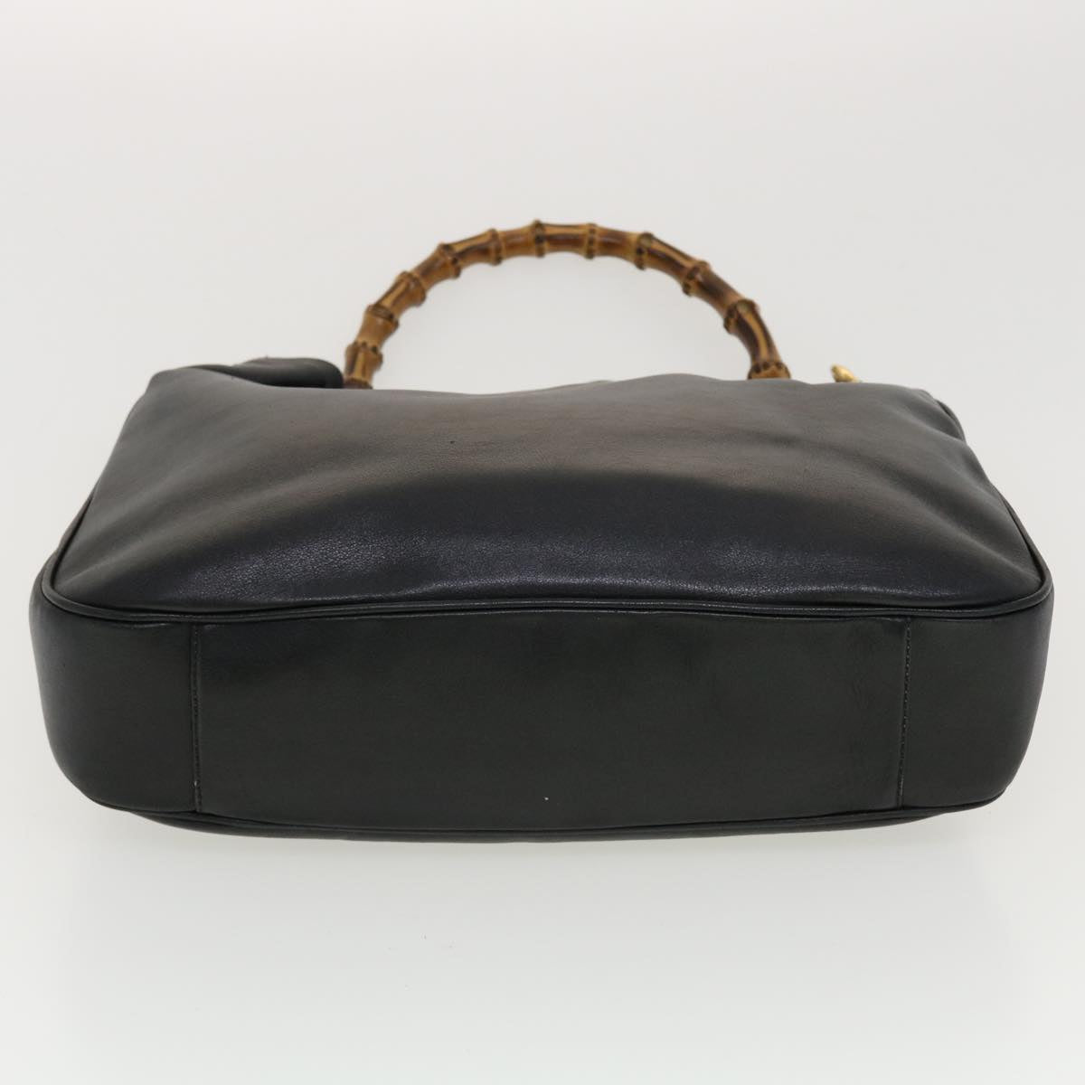 GUCCI Bamboo Hand Bag Leather 2way Black 0011577 41343