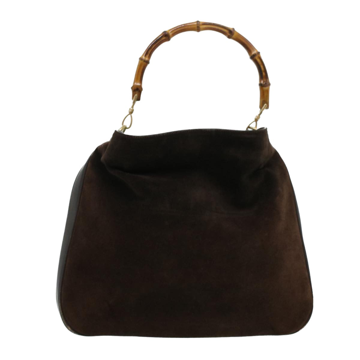 GUCCI Bamboo Hand Bag Suede 2way Brown 001.3444.1577 41364