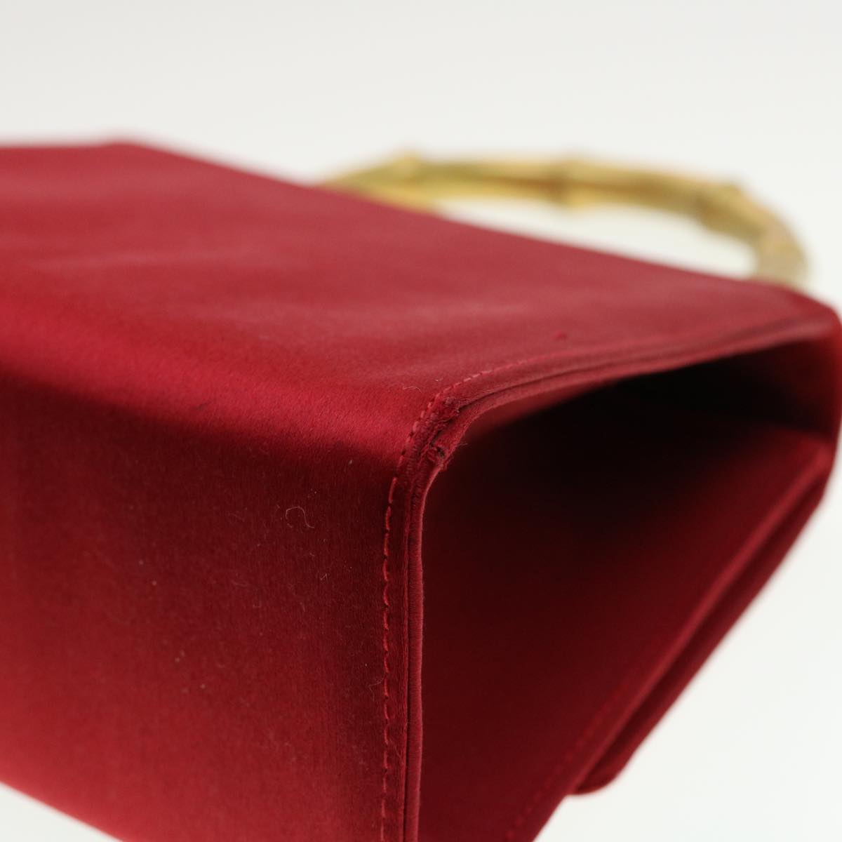 GUCCI Bamboo Hand Bag Satin Red 005 781 0265 41378