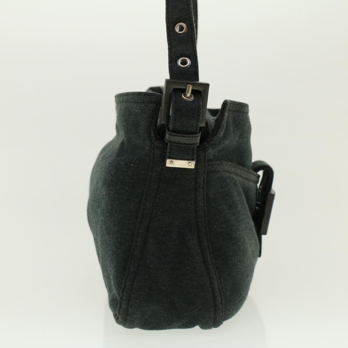 FENDI Mamma Baguette Shoulder Bag Cotton Gray 2305.26566.099 41382