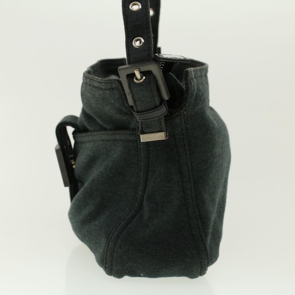 FENDI Mamma Baguette Shoulder Bag Cotton Gray 2305.26566.099 41382
