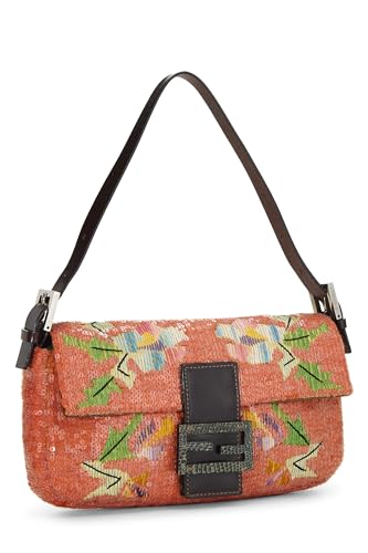 Fendi,  Orange Sequin Baguette, Orange