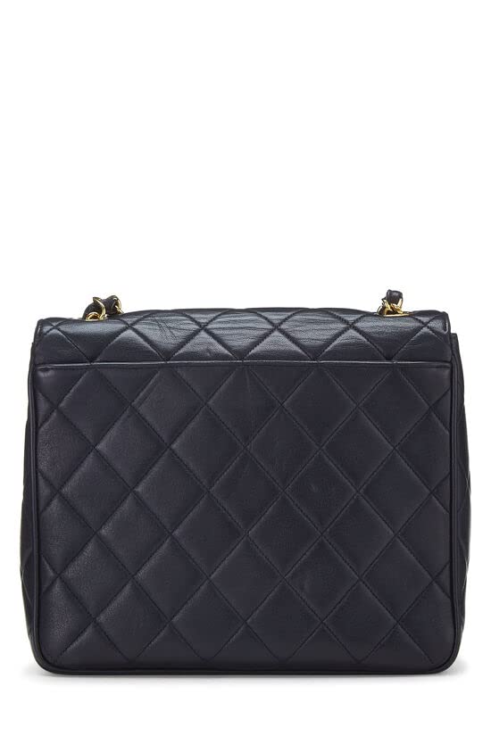 CHANEL,  Navy Quilted Lambskin Square Flap Medium, Navy