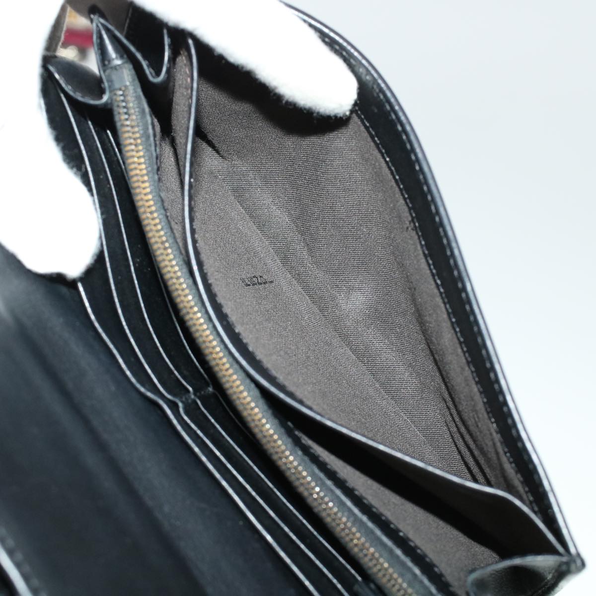 FENDI Zucchino Canvas Long Wallet Nylon Black 41768