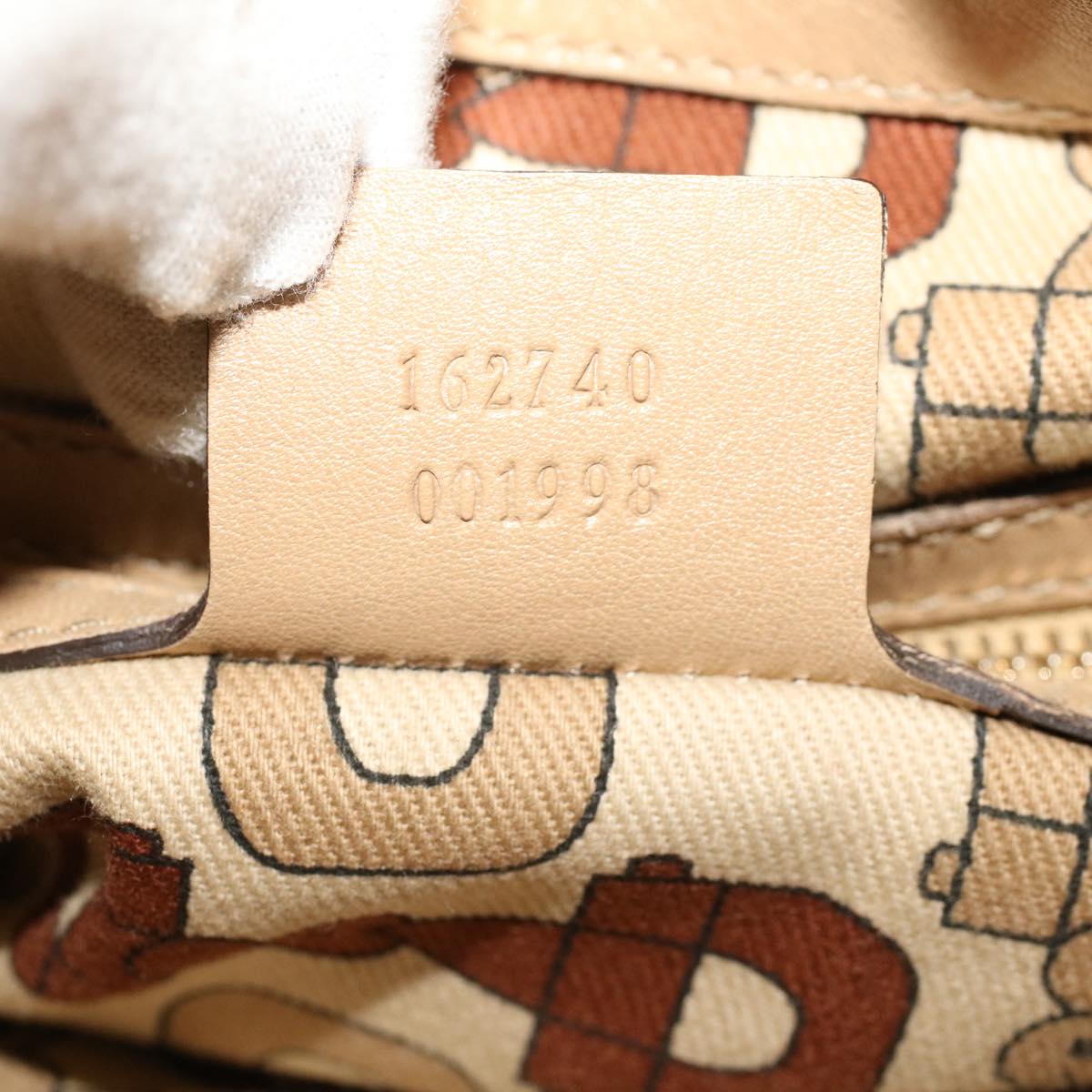 GUCCI GG Canvas Guccissima Shoulder Bag Beige 162740 41962