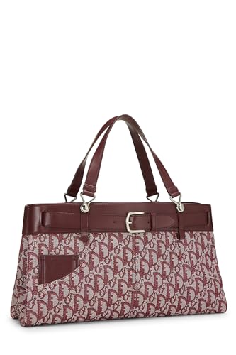 Dior,  Burgundy Trotter Canvas Tote, Burgundy