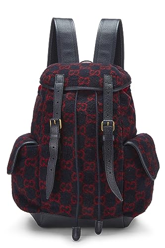 Gucci,  Navy & Red Original GG Wool Backpack, Multi