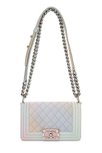 Chanel,  Rainbow Quilted Caviar Boy Bag Small, Pink
