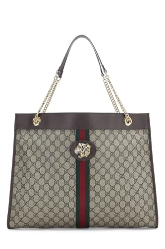 Gucci,  Brown Original GG Supreme Canvas Web Rajah Tote Large, Brown