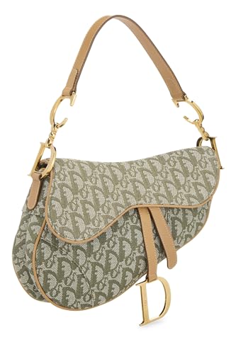 Dior,  Green Trotter Canvas Saddle Bag, Green