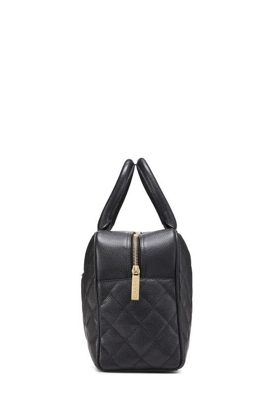 CHANEL,  Black Quilted Caviar Bowler, Black