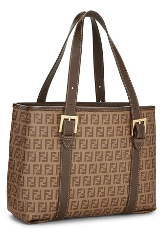 Fendi,  Brown Zucchino Coated Canvas Tote Small, Brown