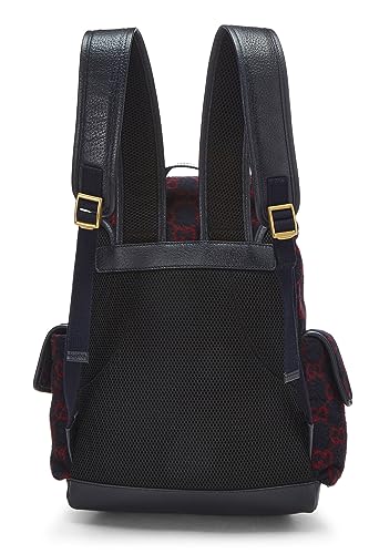 Gucci,  Navy & Red Original GG Wool Backpack, Multi