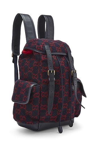 Gucci,  Navy & Red Original GG Wool Backpack, Multi