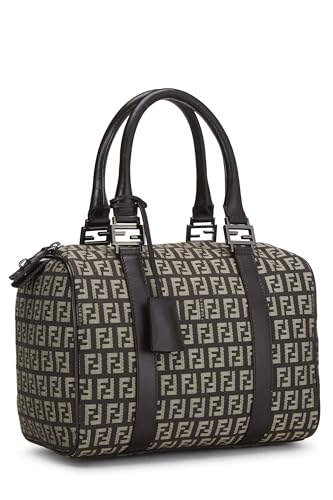 Fendi,  Brown Zucchino Canvas Forever Boston Small, Brown