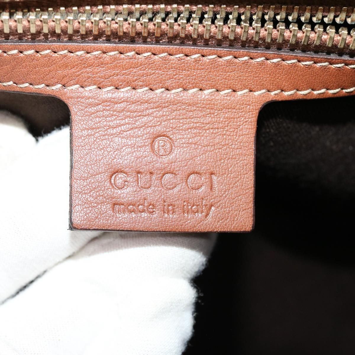 GUCCI GG Canvas Boston Bag PVC Leather Beige 206501 42086