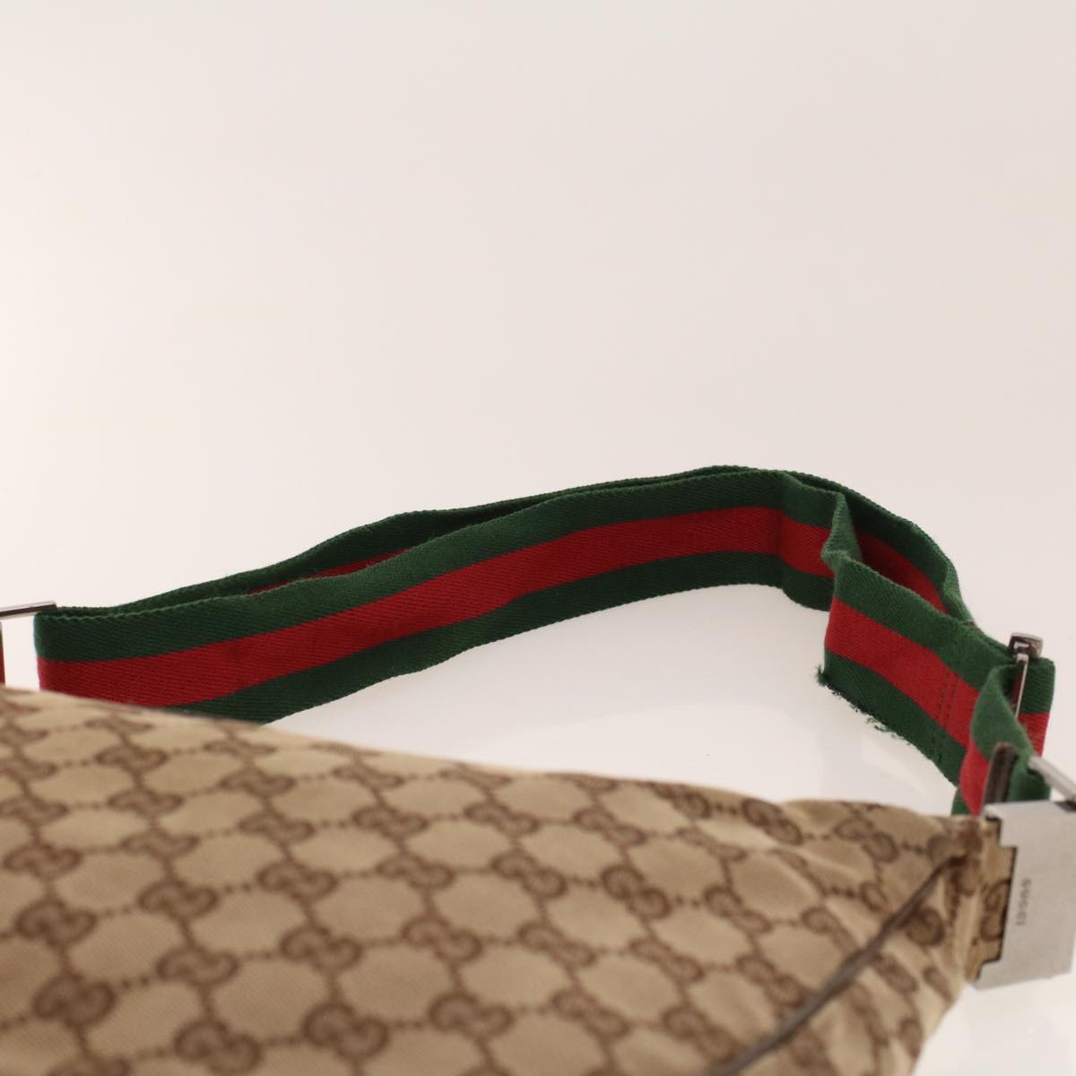 GUCCI GG Canvas Web Sherry Line Shoulder Bag Beige Red Green 122790 42089