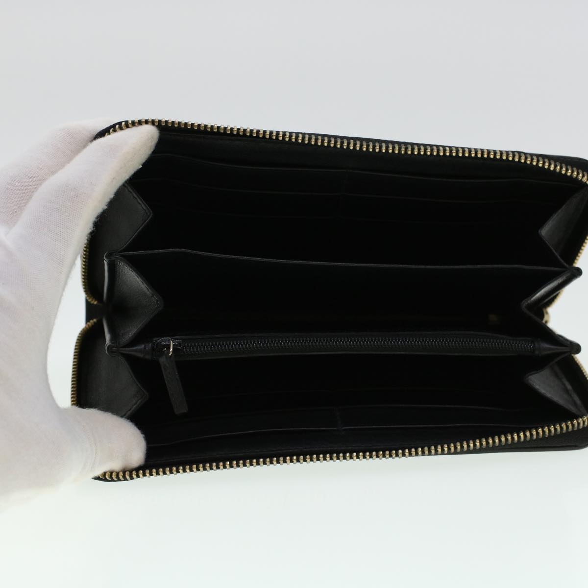 GUCCI GG Canvas Guccissima Long Wallet Black 291132 42180