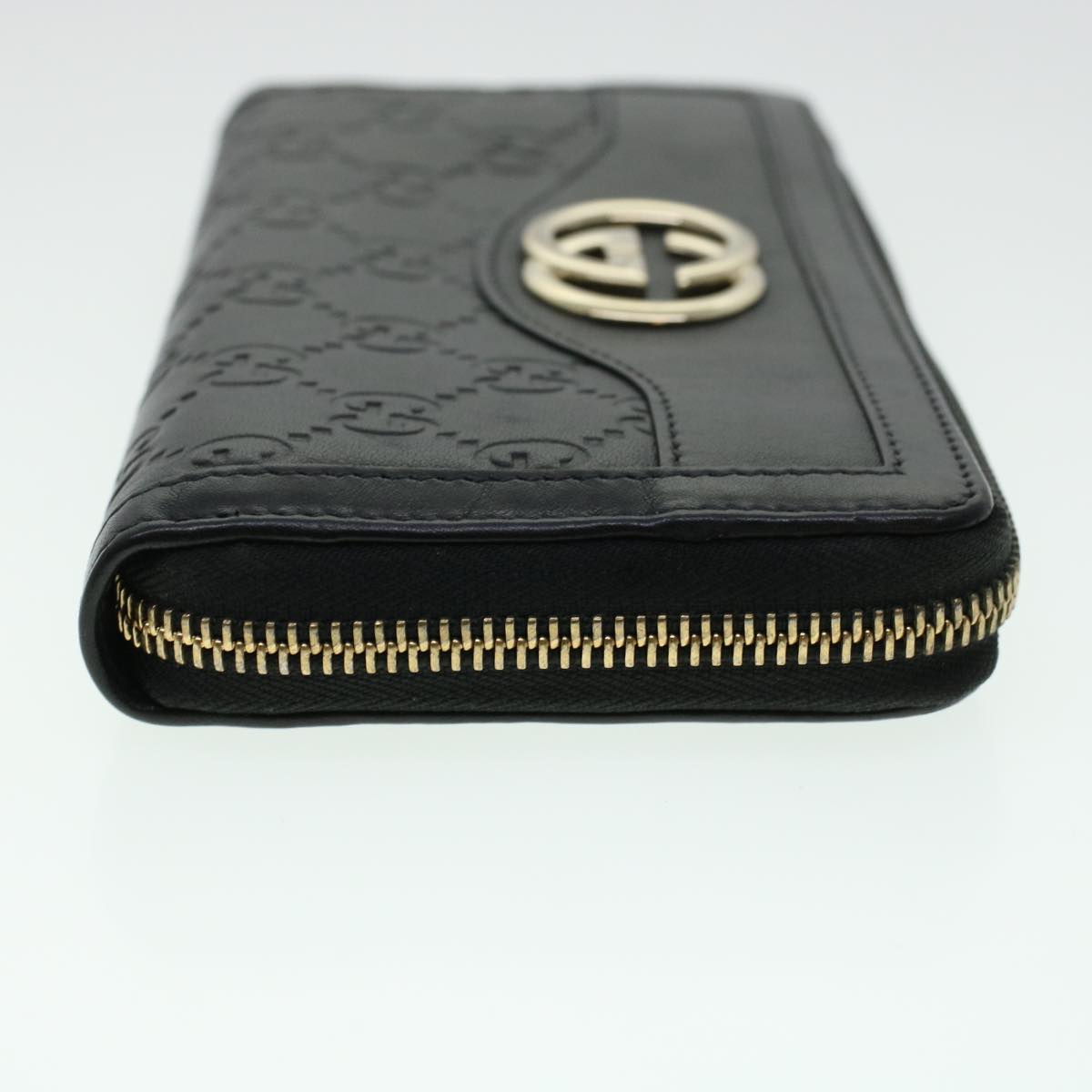 GUCCI GG Canvas Guccissima Long Wallet Black 291132 42180