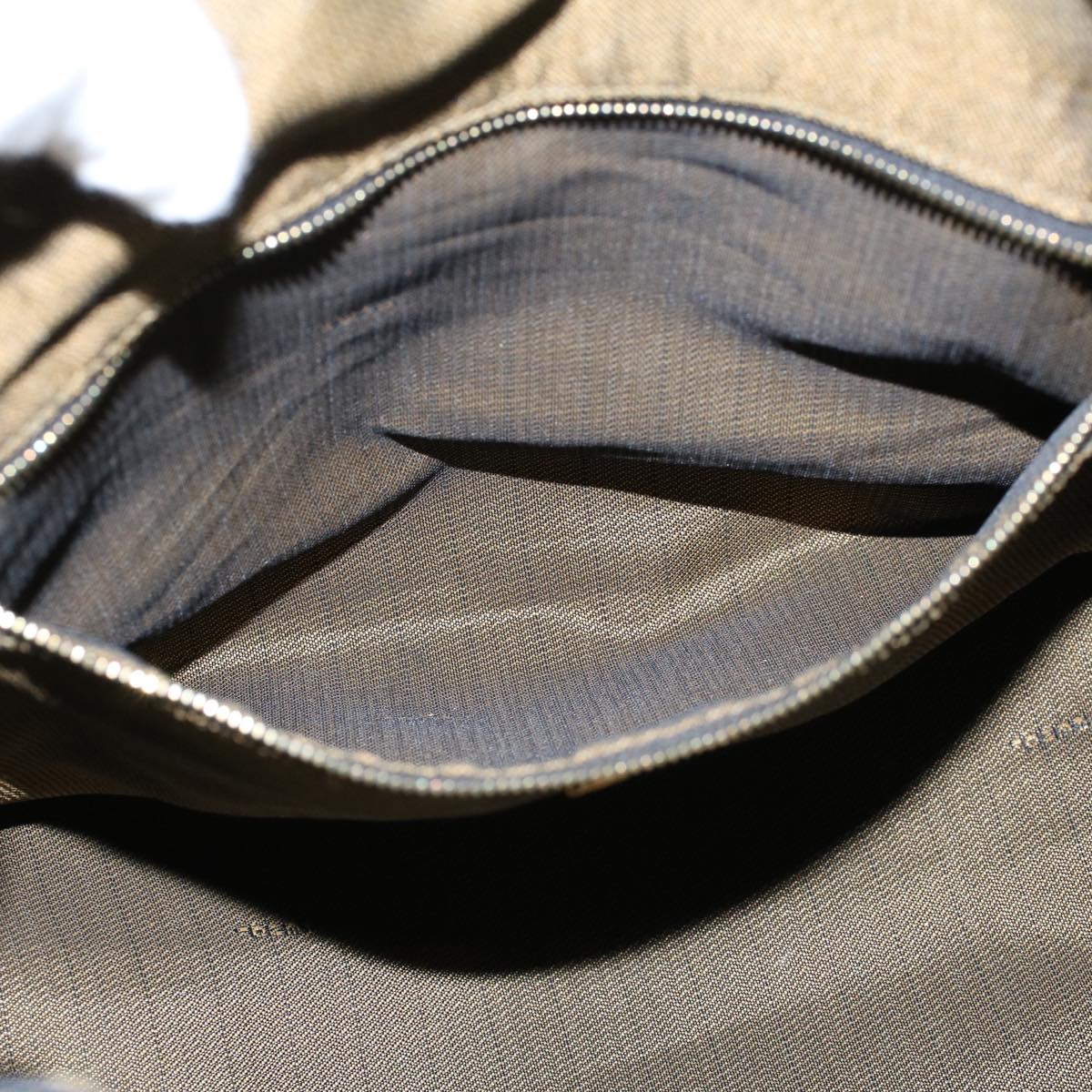 FENDI Zucca Canvas Hand Bag Black Brown 42333