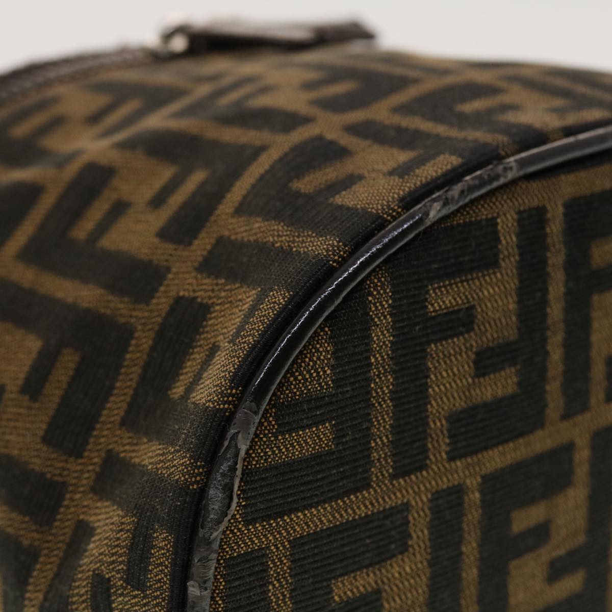 FENDI Zucca Canvas Vanity Cosmetic Pouch Black Brown 42334