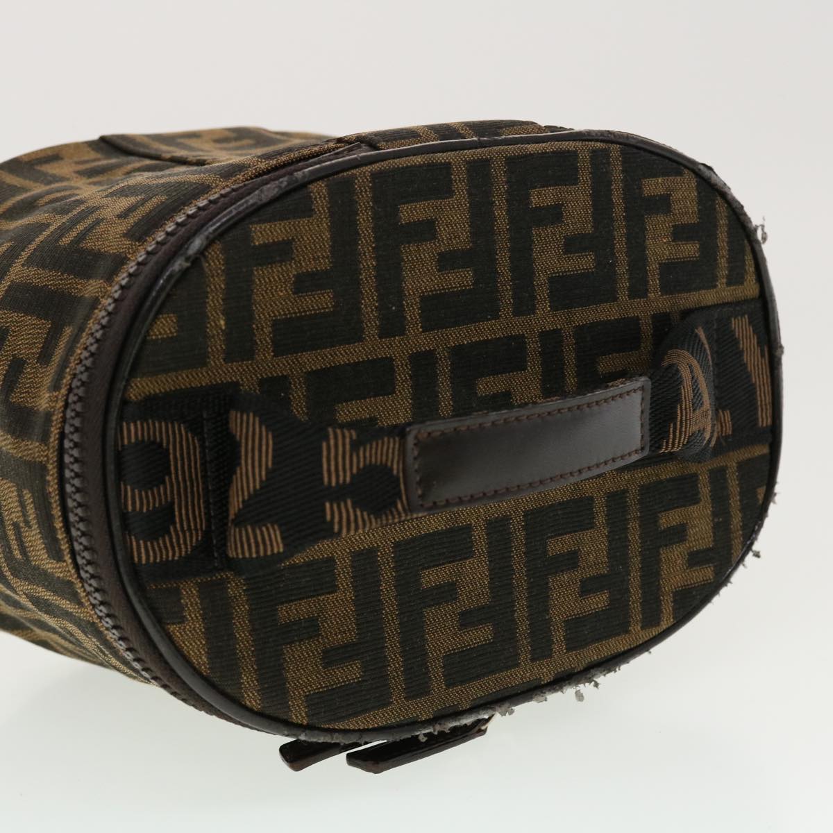 FENDI Zucca Canvas Vanity Cosmetic Pouch Black Brown 42334