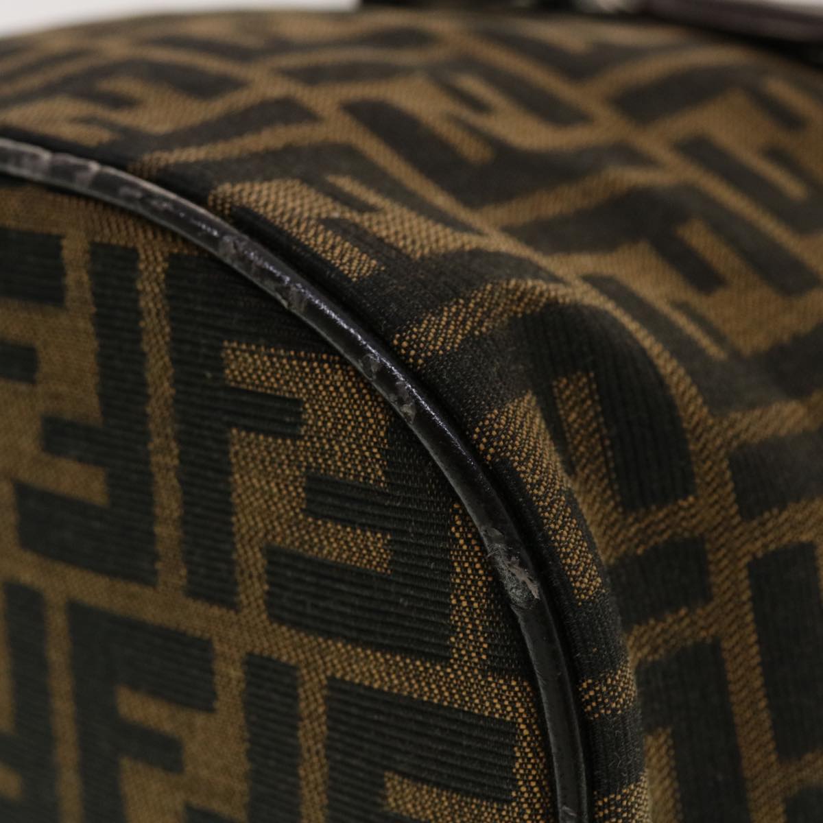 FENDI Zucca Canvas Vanity Cosmetic Pouch Black Brown 42334