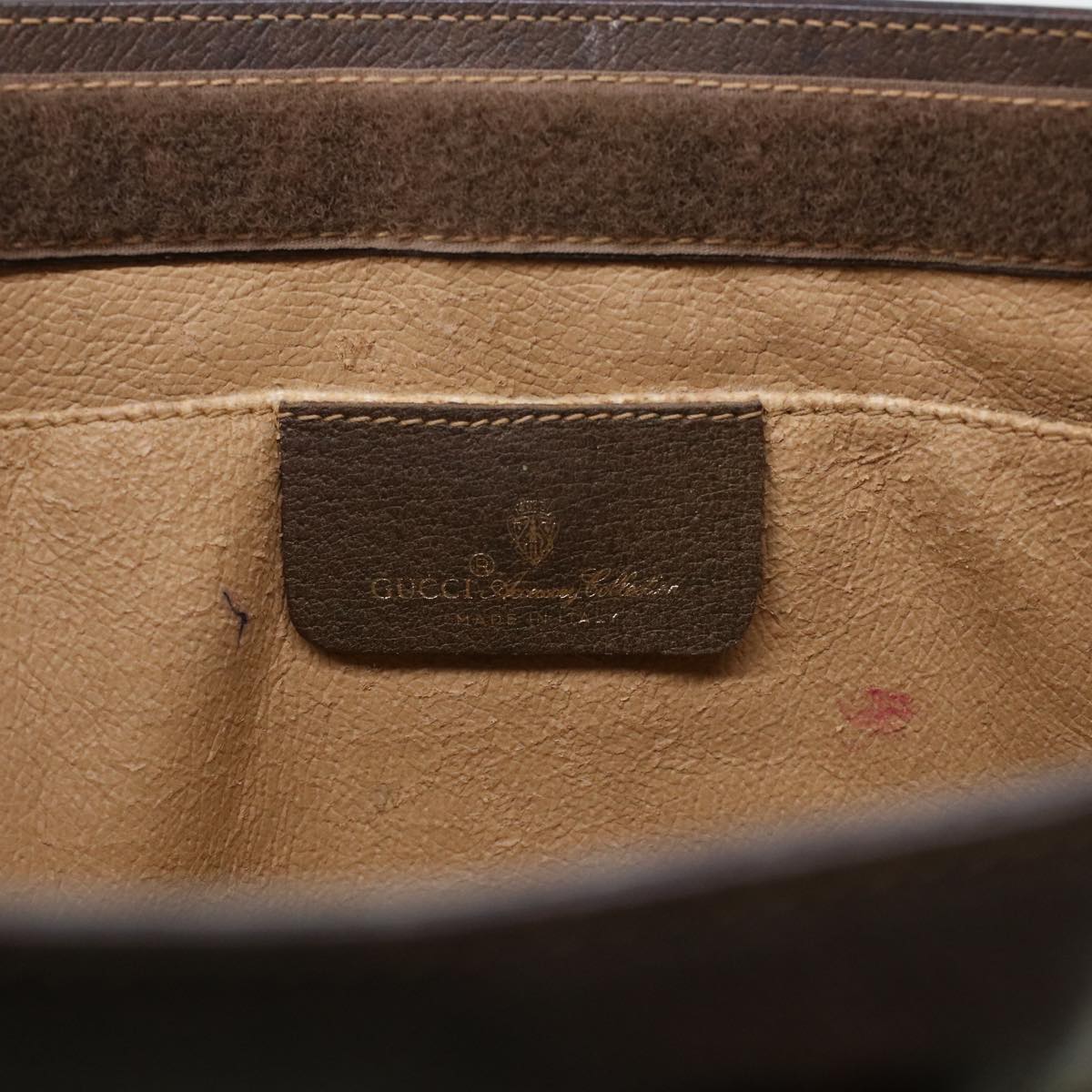 GUCCI GG Canvas Web Sherry Line Clutch Bag PVC Leather Beige Red 42431